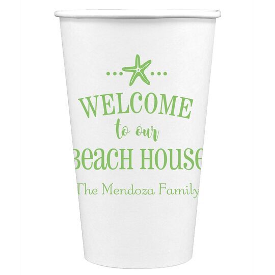 Welcome to Our Beach House Paper Coffee Cups